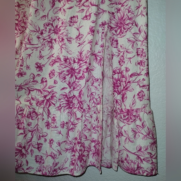 LONDON TIMES Pink and Cream Print Dress sz 10 Linen Blend - Picture 14 of 17